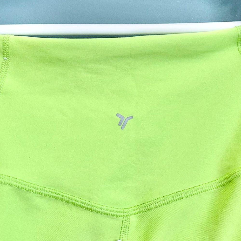 Old Navy Powersoft Crop Neon Yellow High Waist Active Leggings w/Pockets Small - Picture 6 of 7